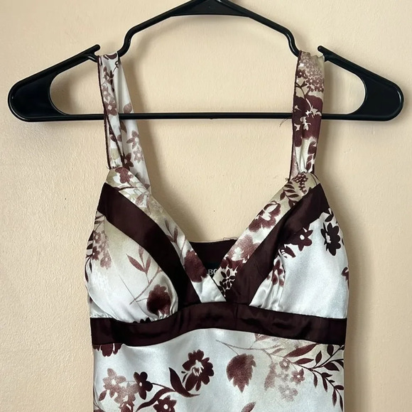 BCX vintage midi floral silky material dress size 3 - Picture 3 of 9